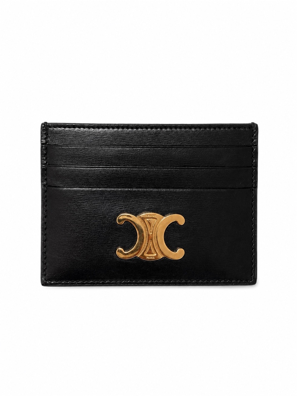 TRIOMPHE CARD HOLDER IN SHINY CALFSKIN